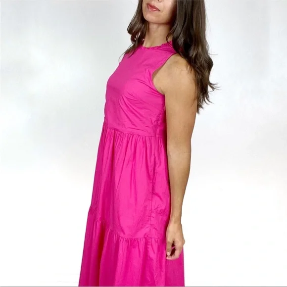 J. CREW Pink Sleeveless Tiered Cotton Summer Dress - Picture 2 of 9